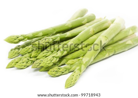 Fresh green asparagus on white Fresh green asparagus on white