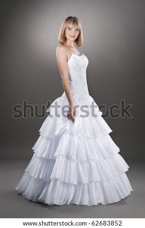 stock photo : beautiful bride in the wedding gown