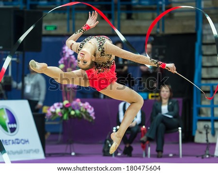 MOSCOW - MAR 1: Lilit Harutynyan performs at Alina Kabaeva Champions Cup on Rhythmic Gymnastics, in Moscow on March 1, 2014