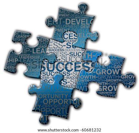 Piece of puzzle of the success, growth, development, opportunity, and leadership.