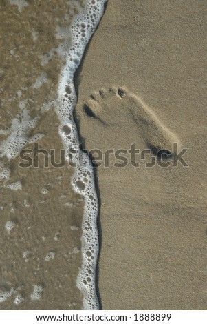 Footprint on beach..