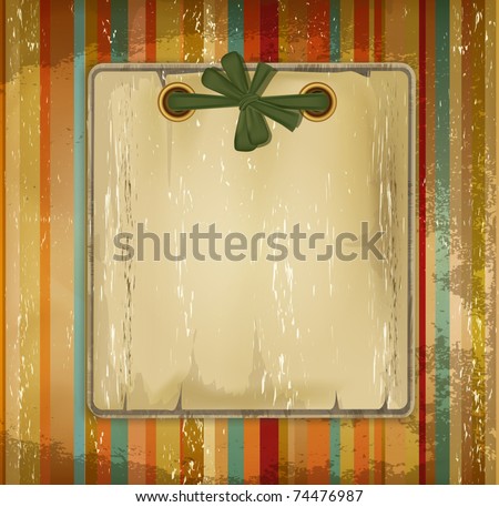 vector grunge old album with a bow on the striped background vector grunge old album with a bow on the striped background