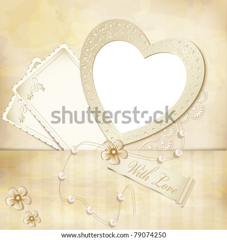 stock vector vector vintage grunge background with frame for photos in 
