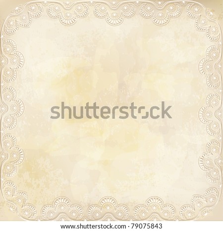 stock vector vector vintage grunge background with lace border