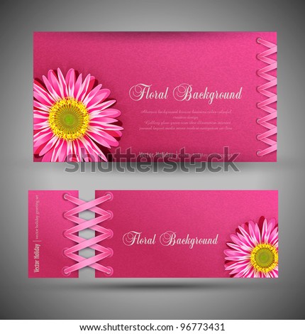 vector set of pink with flowers (template design element)
