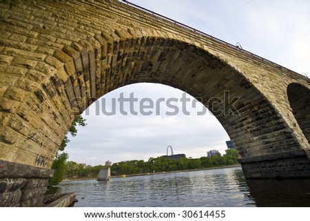 Famous Stone Arch Bridge in Minneapolis Minnesota