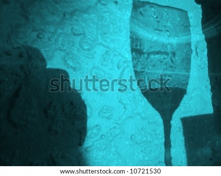 Photograph taken of the shadow of a wine-glass on a painted wall (Australia).