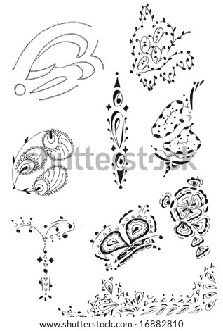stock photo A collection of illustrated henna designs henna drawings