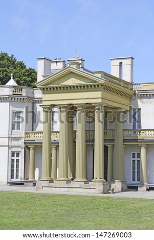 HAMILTON, ONTARIO - JULY 20: The exterior of Dundurn Castle, Hamilton, 20 July, 2013. The castle built in 1835 is a National Historic Site of Canada from 2013 and a premier visitor attraction.