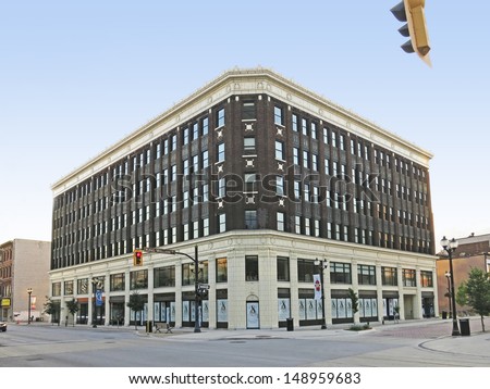 HAMILTON, ONTARIO - JULY 2013: 1930\'s Office block, Hamilton, 21 July, 2013. Plans are being made by the City of Hamilton to revitalize its once glorious downtown, particularly parks and amenities