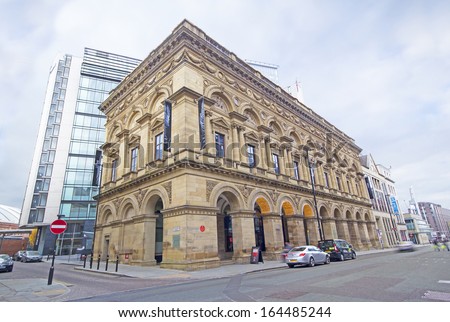 MANCHESTER,UK - NOVEMBER 24: Manchester Free Trade Hall, November 24, 2013. Manchester city council unveils ambitious city-wide plans to encourage economic growth through to 2027.