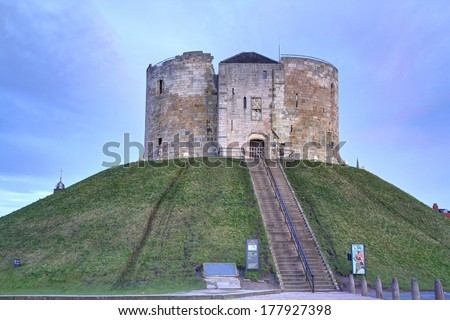 York,Uk - February 20: Clifford\'S Tower, York, 20 February, 2014. York\'S 30th Jorvik Festival Explores The Viking World Of Myths And Legends From The 15th February 2014