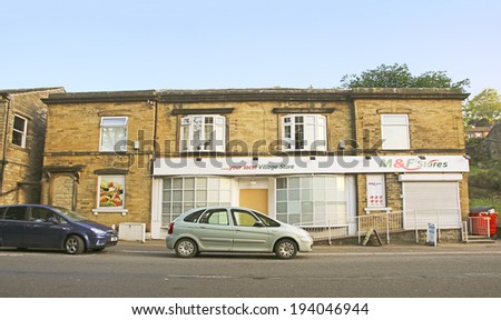 RIPPONDEN, UK - MAY 19: Shop, Ripponden, West Yorkshire, England, UK, 19 May 2014. Ripponden is a village that the Grand Depart (Tour de France) will pass through on the 6th July 2014.