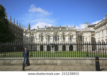 CAMBRIDGE, UK - AUGUST  15, 2014: Old Houses. Cambridge is the home of the University of Cambridge, founded in 1209 and ranked one of the world\'s top five universities