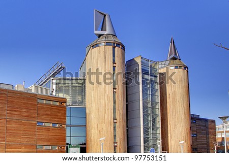 NOTTINGHAM, UK - MARCH 11: Modern purpose buildings of the Jubilee Campus, Nottingham University , March 11, 2012. The University is one of the most popular among British applicants in 2012