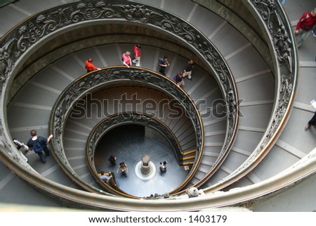 Italy. Rome. Vatican. A double spiral staircase.