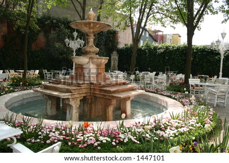 Turkey. Istanbul, the Fountain in a court yard.
