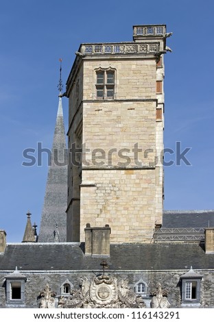 Squared tower,the tour carrÃ?Â© of Philip the Good   1460 , palace of the dukes, Dijon France