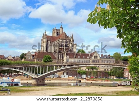 Cathedral st Etienne, abbey st German,  Auxerre (Burgundy France)