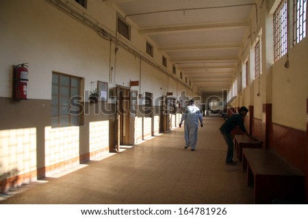 KARACHI, PAKISTAN - NOV 27: City Court premises seen desolated as the lawyers are on strike against police torture upon their professional fellows in Islamabad, on November 27, 2013 in Karachi.