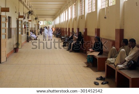 KARACHI, PAKISTAN - JUL 30: Prosecutions are being suspended as the lawyers boycotts to attend courts during strike against recruitment of judges without merits, on July 30, 2015 in Karachi.