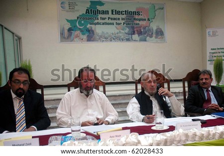 PESHAWAR-SEPT 29:Former Ambassador to Afghanistan, Rustan Shah Mohmand addresses seminar on \