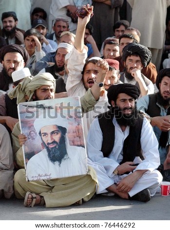 QUETTA PAKISTAN MAY 02 Supporters of Jamiat Ulema Islam-Nazaryati shout slogans against killing of Osama Bin Laden during protest rally on Monday May 02 2011 in Quetta Pakistan. QUETTA PAKISTAN MAY 02 Supporters of Jamiat Ulema Islam-Nazaryati shout slogans against killing of Osama Bin Laden during protest rally on Monday May 02 2011 in Quetta Pakistan.
