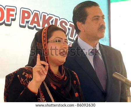 ISLAMABAD, PAKISTAN - OCT 06: Federal Minister for Information and Broadcasting, Dr.Firdous Ashiq Awan addresses journalists at Parliament House on October 06, 2011 in Islamabad.