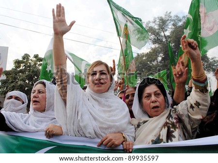 PESHAWAR, PAKISTAN, DEC 01: Supporters of Muslim League-N are protesting against NATO attack in the Country, during demonstration on December 01, 2011in Peshawar.