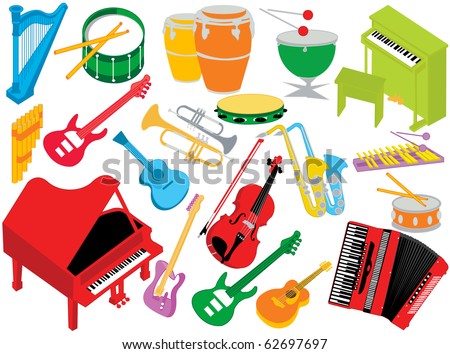 Logo Design Music on Music Instruments Stock Vector 62697697   Shutterstock