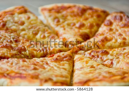 Macro shot of a pizza at a picnic
