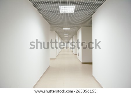 clean office hallway without anybody inside