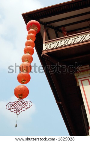 Red lanterns, chinese decoration, Chinatown