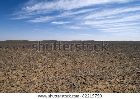 Flat Desert of black stones - Sahara - Best of Morocco