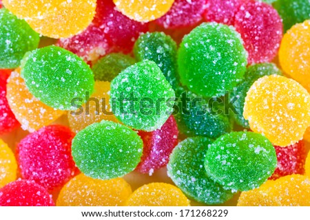 background from colorful sweets of sugar candies macro