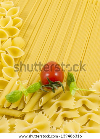 raw and uncooked pasta