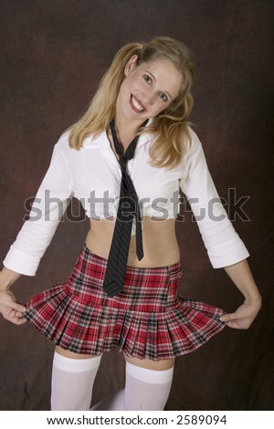 young blond woman in costume ready for a halloween party