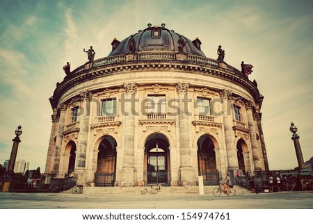 The Bode Museum on the Museum Island in Berlin, Germany. Retro, vintage style