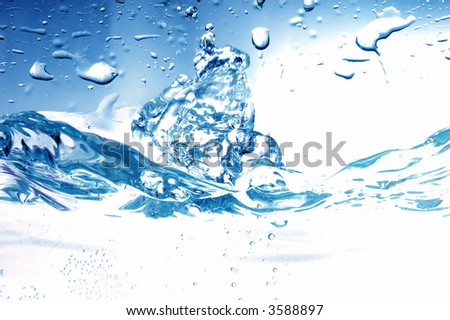 Fresh water splash on white background.