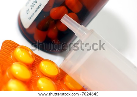 Health protection elements - pills, syringe