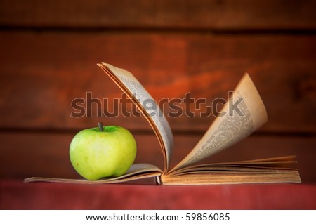 Apple and book. Education, back to school concepts.