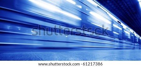 Underground train dynamic motion picture