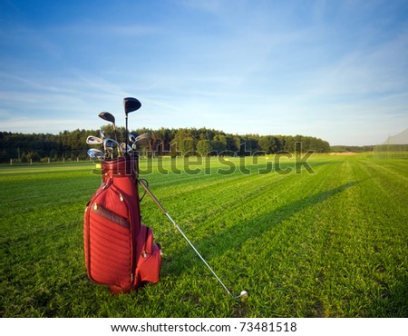 Professional golf gear on the golf field.