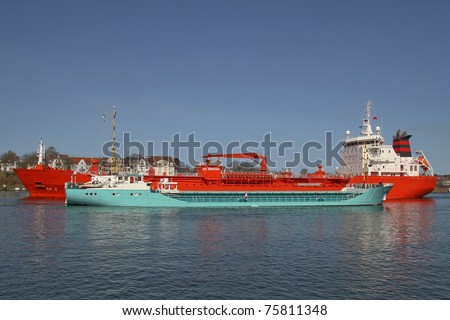 cargo vessel an cude oil vessel