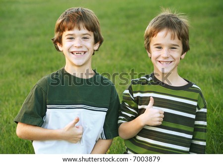 Boys Giving a Thumbs Up