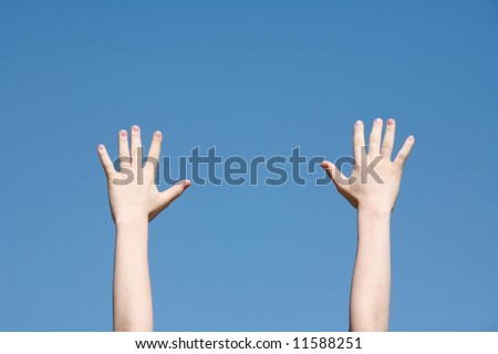 Reaching For The Sky. Hands Reaching to the Sky