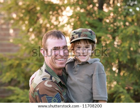 Military Dad and Son