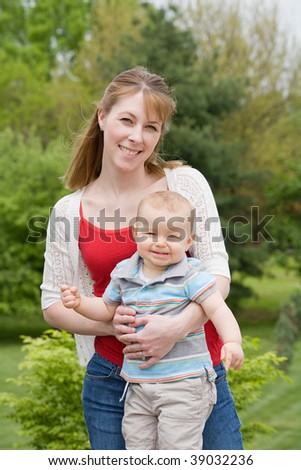 Mother and Son Hugging
