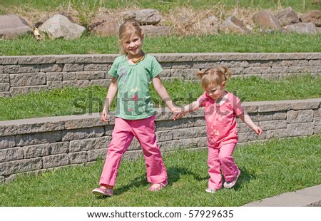 Sisters Walking in the Park