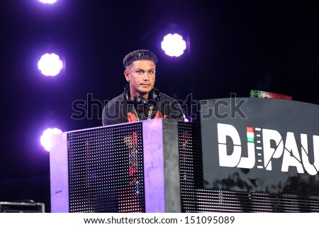 Raleigh, NC - August 20:  DJ Pauly D performs as the opening act on The Backstreet Boys live in concert on their 20th anniversary and In A World Like This Tour on August 20, 2013 in Raleigh, NC.